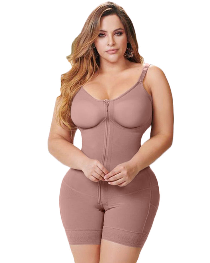 High Compression With Bra And Invisible Closure Faja Shapewear RosyBrown