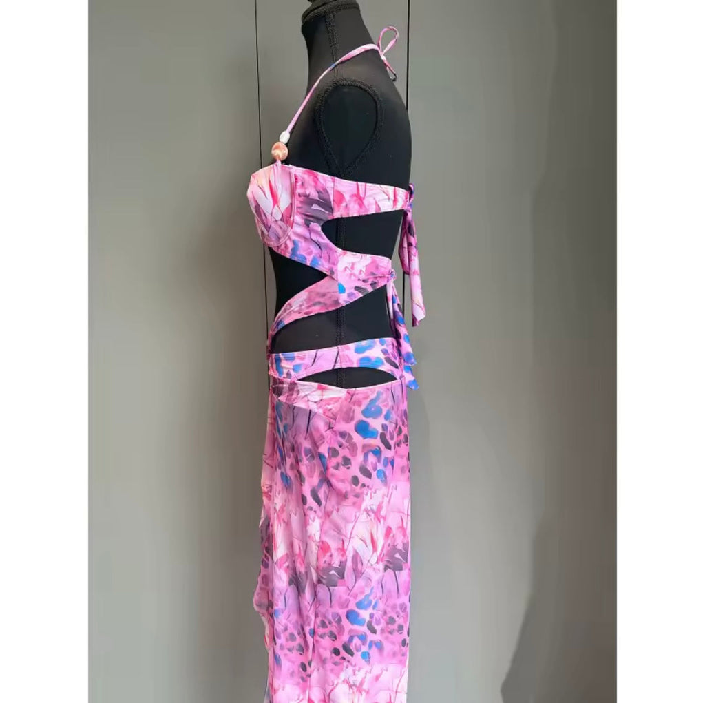 Cut out maxi swimwear dress