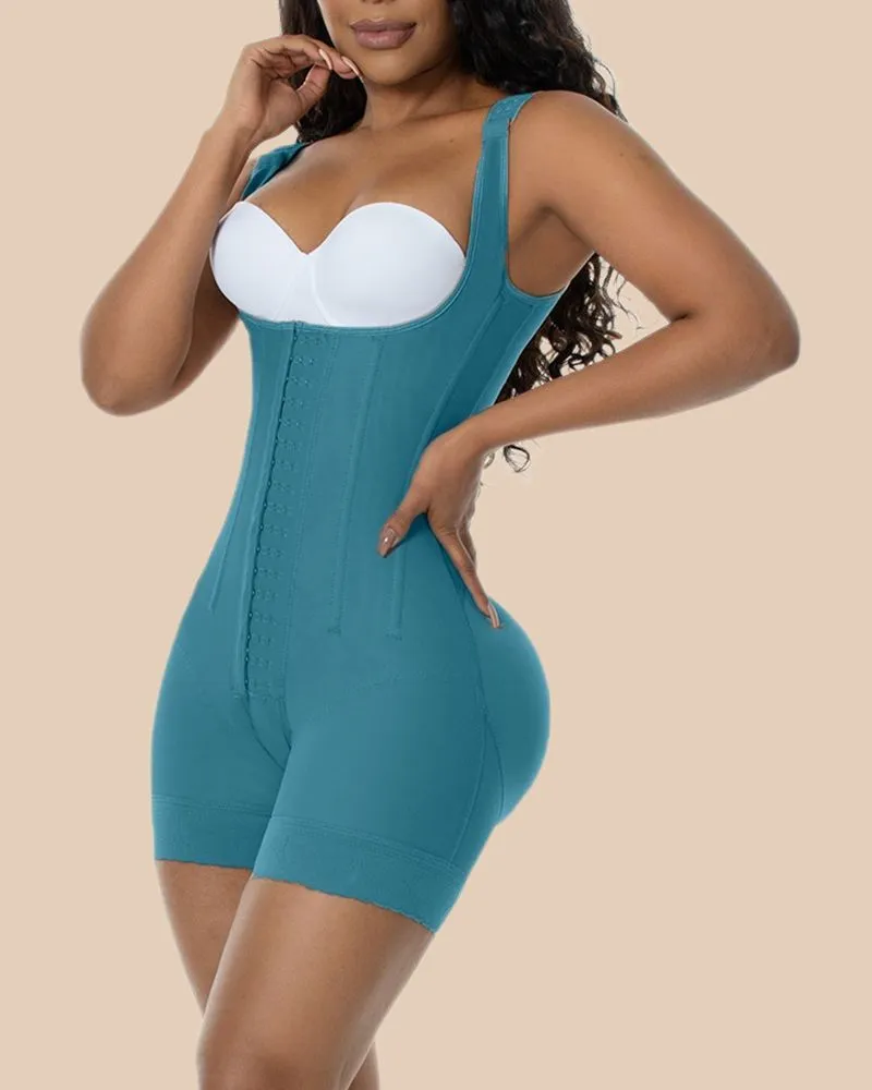 Women Sleeveless Butt Lifting Extreme Compression Shapewear Blue