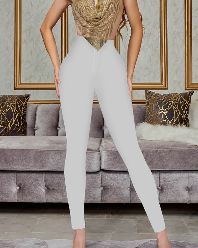 Sexy High Waist Butt Lifting Slimming Fashion Pants White
