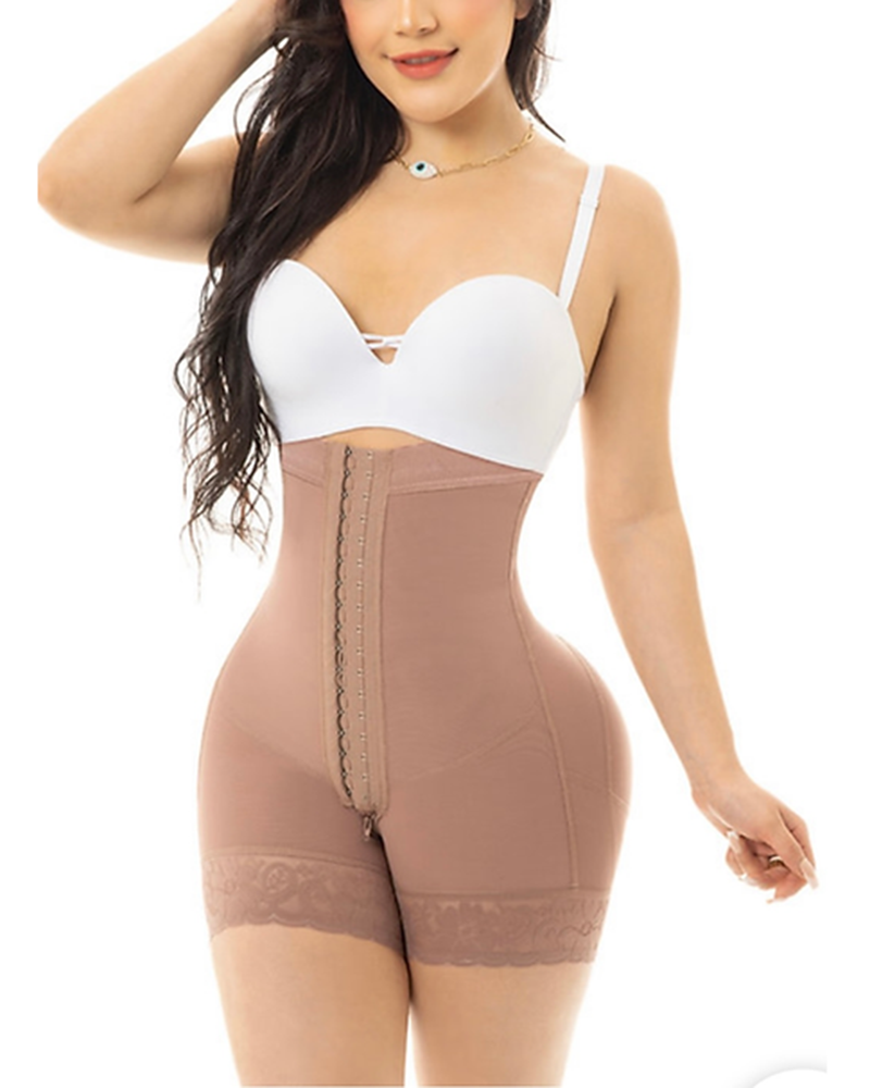 Detachable Strap Butt Lifting Shaping Shorts RosyBrown