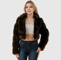 Luxe Baddie Faux Fur Hoodie Chocolate