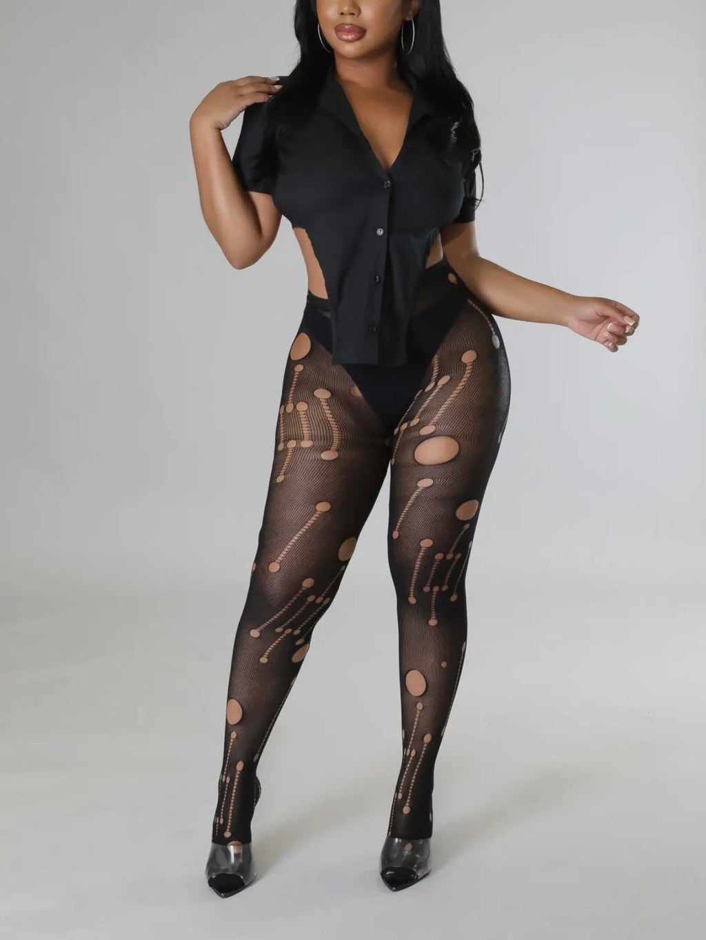 Ripped and Cutout Baddie Pantyhose