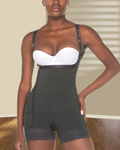 Side Zipper Open Bust Shapewear Black