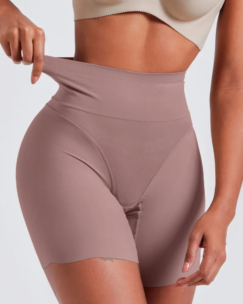 Fashion Stretch Seamless Curvy Shorts RosyBrown