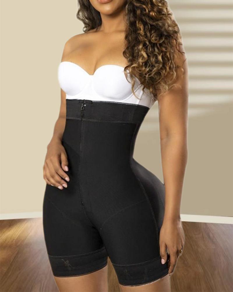 High Waisted Tummy Control Waist Trainer Shaping Shorts Black