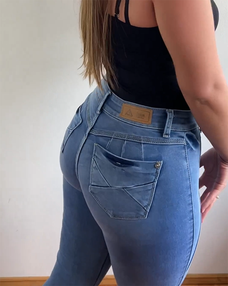 Fashion Skinny Hips Enhance Jeans