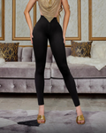 Sexy High Waist Butt Lifting Slimming Fashion Pants Black