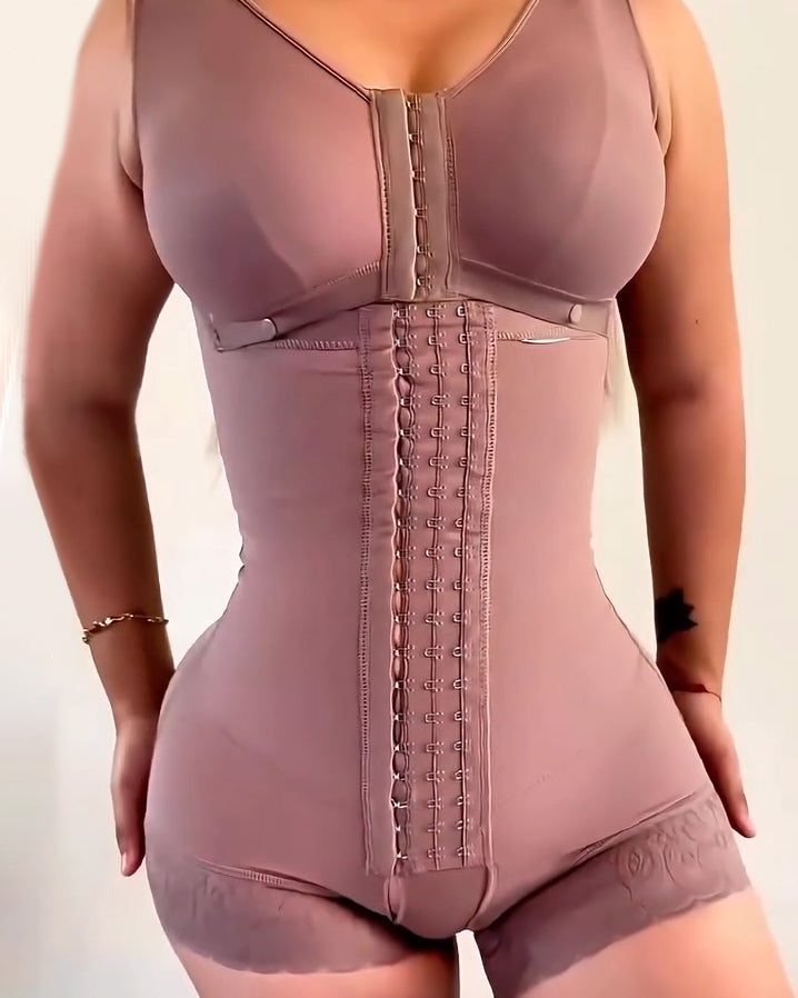 Lace Trims Slimming Body Shaper RosyBrown