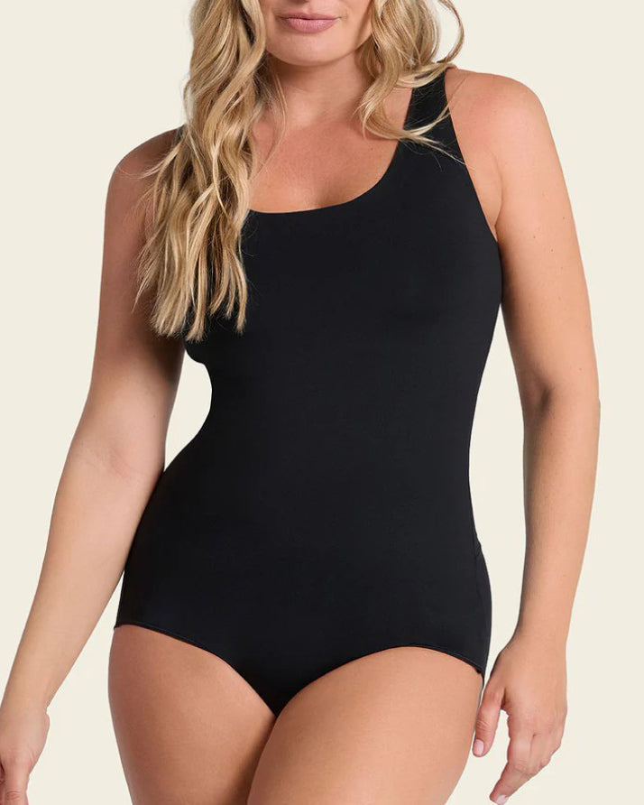 Seamless Comfort Shaping Wide Straps Bodysuit Black
