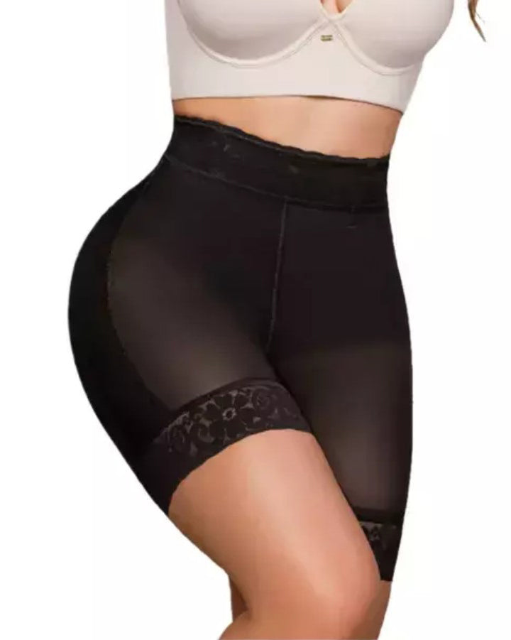 Mesh Lace Trims High Rise Butt Lifter Shorts