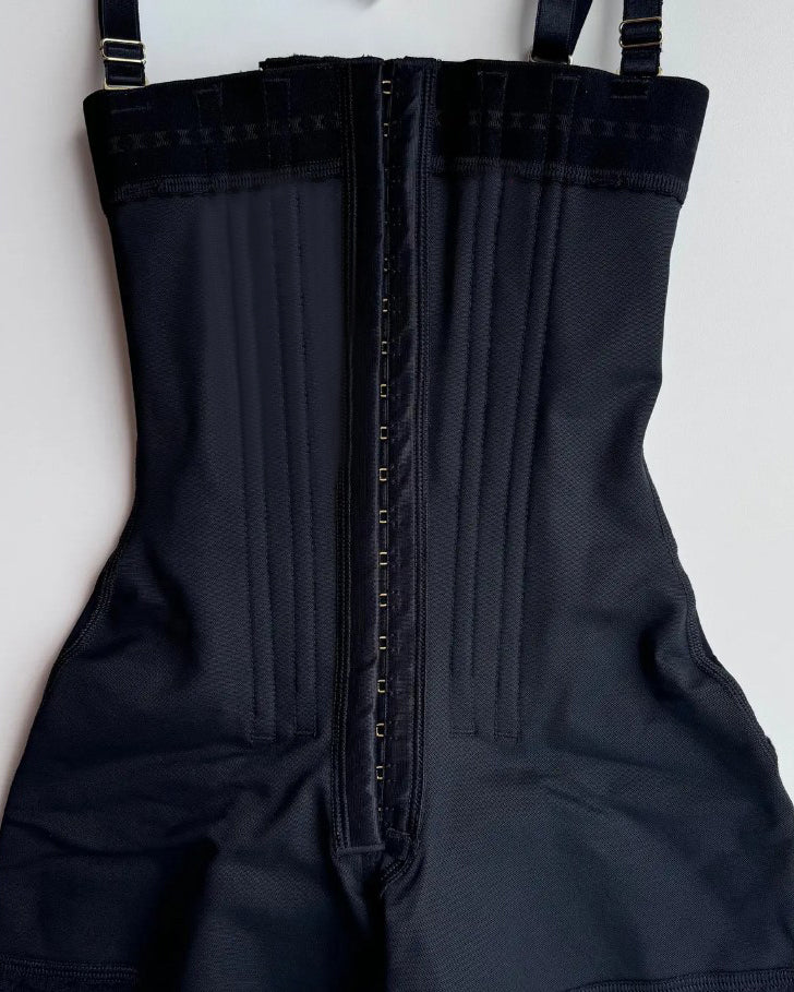 Steel Bone Tummy Shaping Shorts with Straps Black