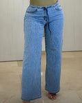 Women's Tie Up Slim-Fit Jeans Lightblue