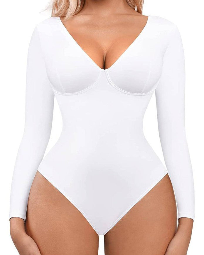 V-Neck Tummy Sculpt Shaping Bodysuit
