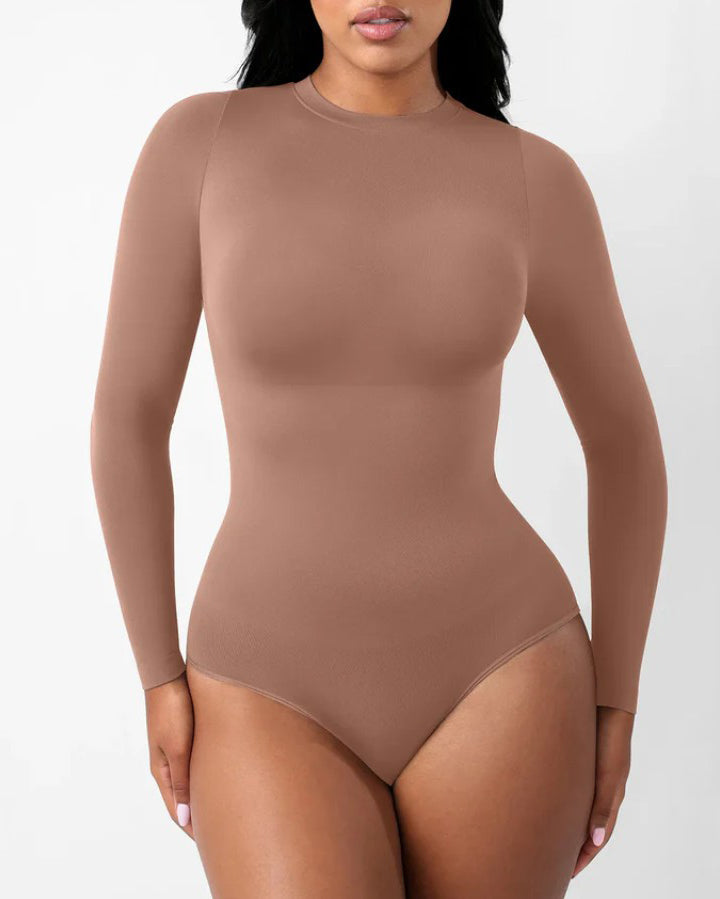 Seamless Comfort Round Neck Long-Sleeved Thong Shaper Bodysuit Peru