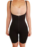 Open Chest Front Zip Seamless Shapewear Black