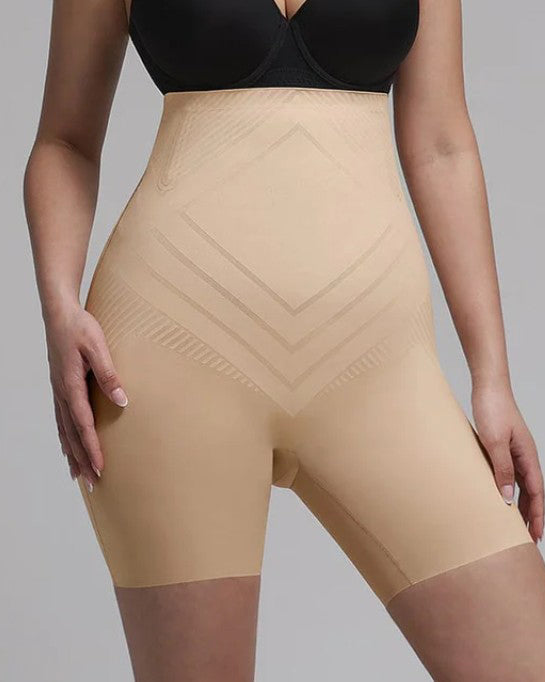 High-Waisted Breathable Slimming Shaping Shorts Tan