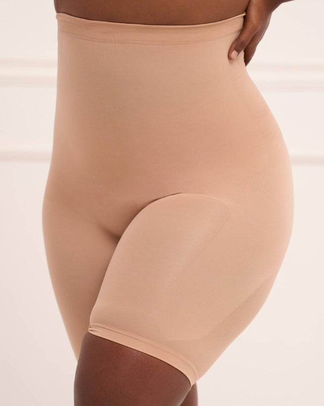 High-Elasticity Seamless Butt Lifting Shaper Shorts Tan