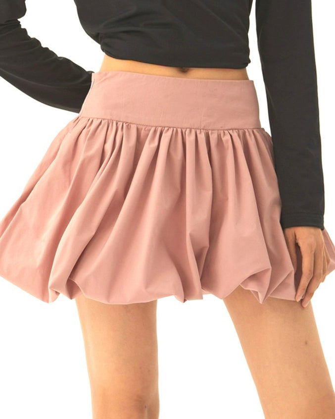 Women's High-Waisted Puffy Skirt Pink