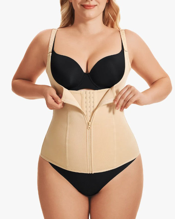 Tummy Shaping Open-Bust Waist Trainer Vest Tan