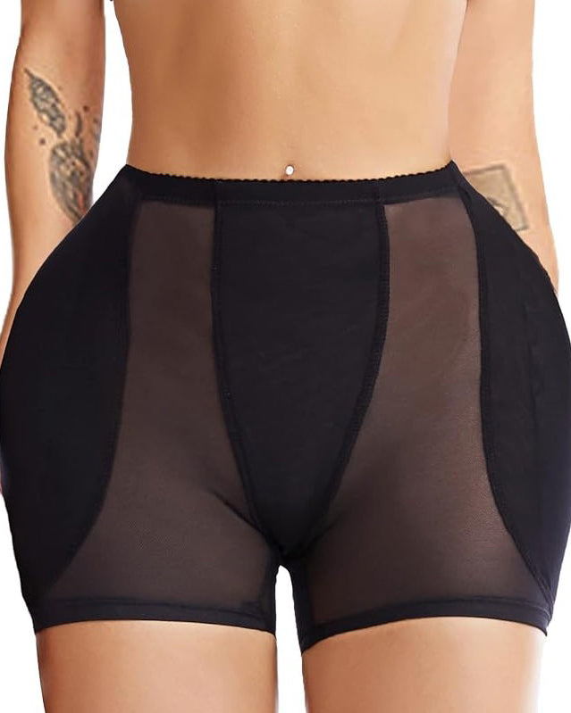 Mesh Hip Pad Shaping Shorts Black