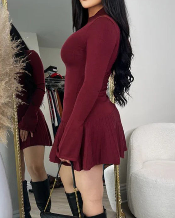 Women's Long-Sleeved Fitted Knit Dress