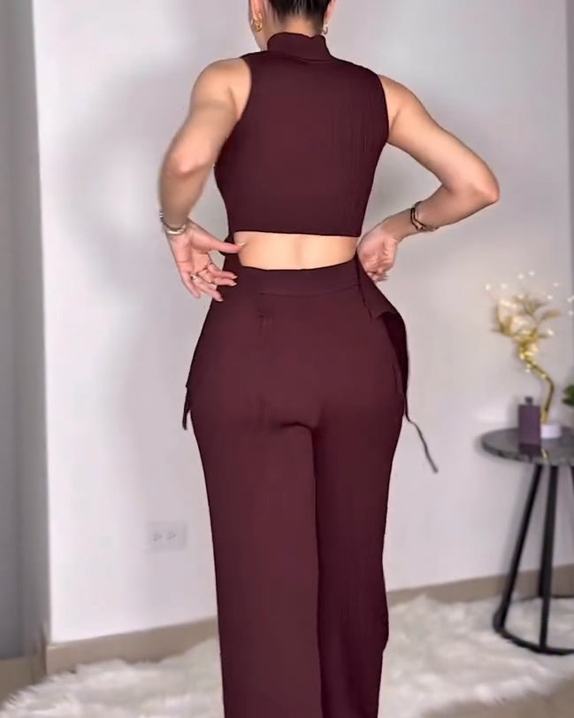 Women's Sleeveless Casual 2-Piece Set