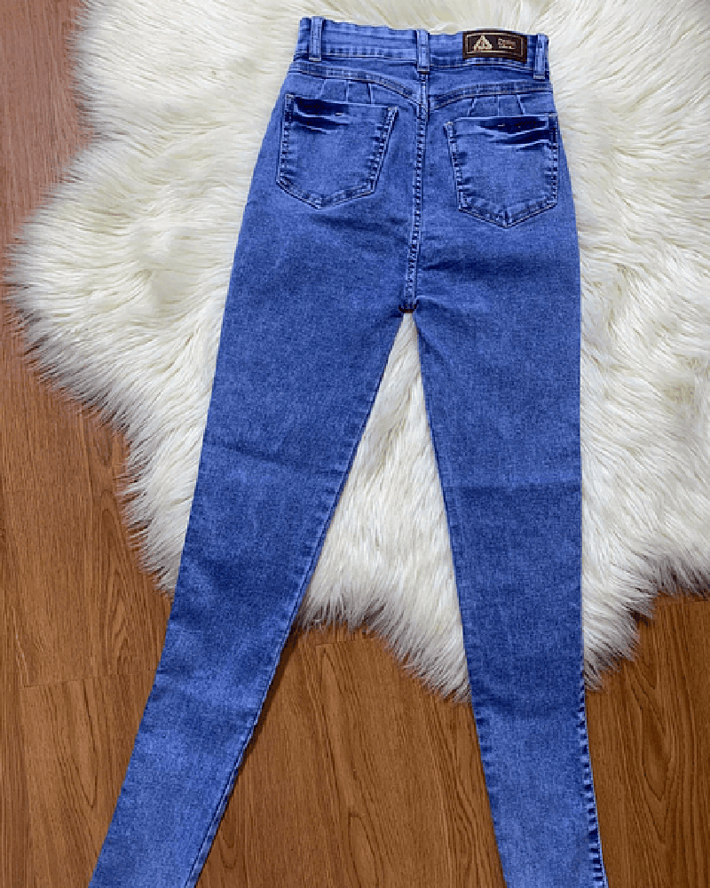 Women Fashion Design Braided Skinny Jeans