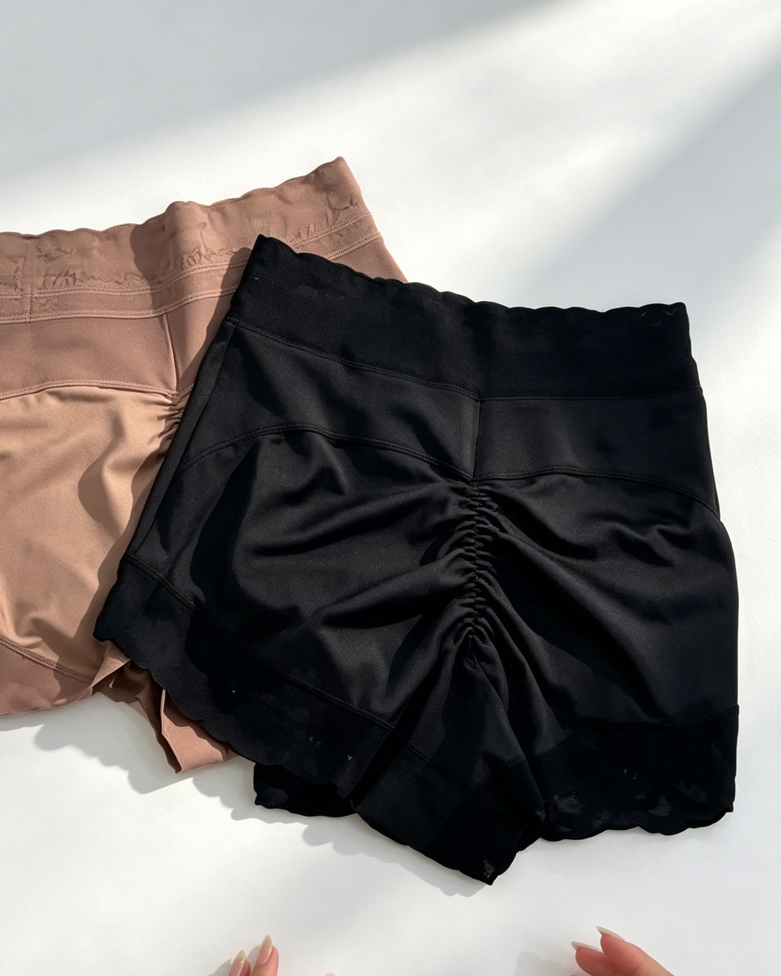High-Waisted Lace Trim Tummy & Butt Lifting Shaper Shorts