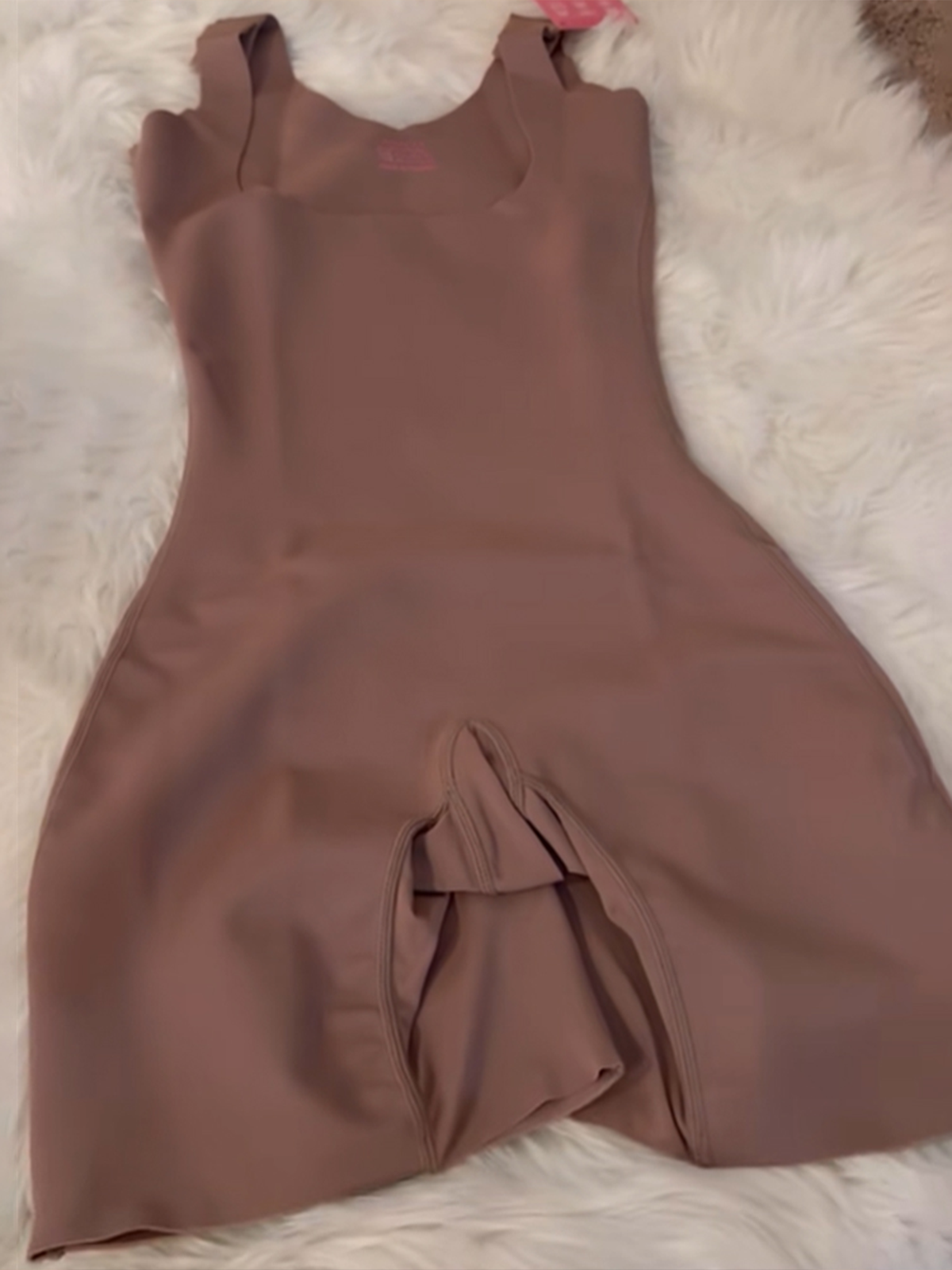 Seamless Open Chest Sleeveless Shapewear Mocha Mousse