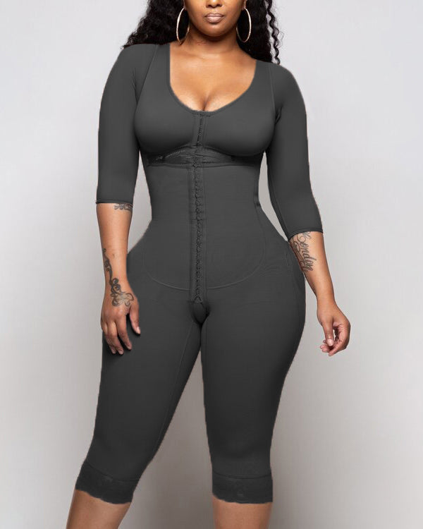 Tummy Control Hook And Eye Closure Support Shapewear Black