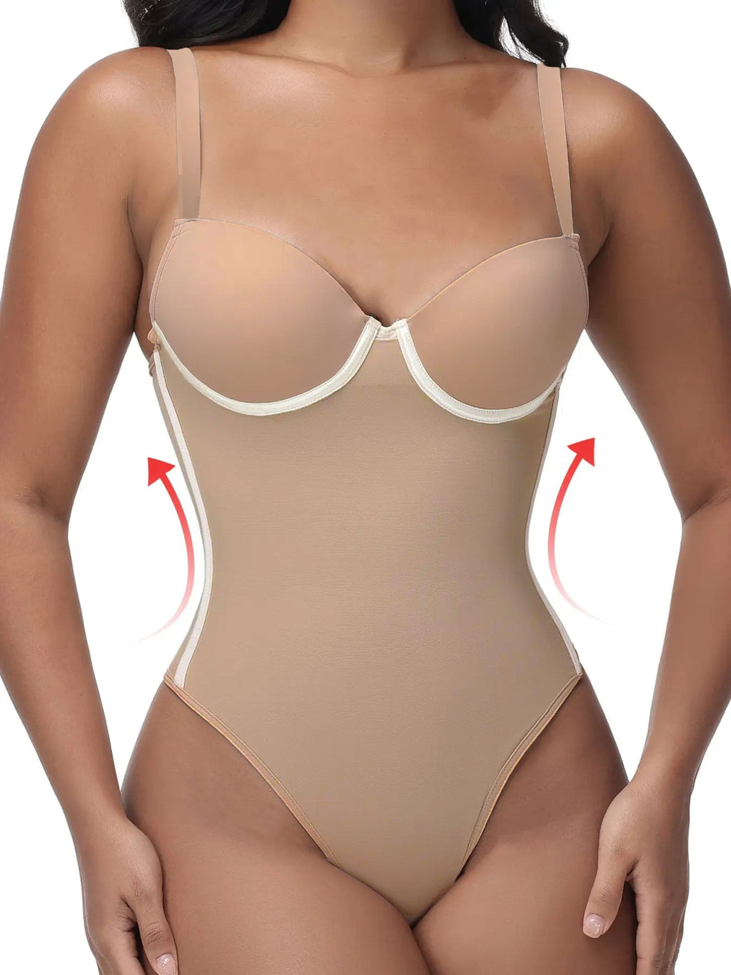 Busty Shaping Bodysuit With Back Ties