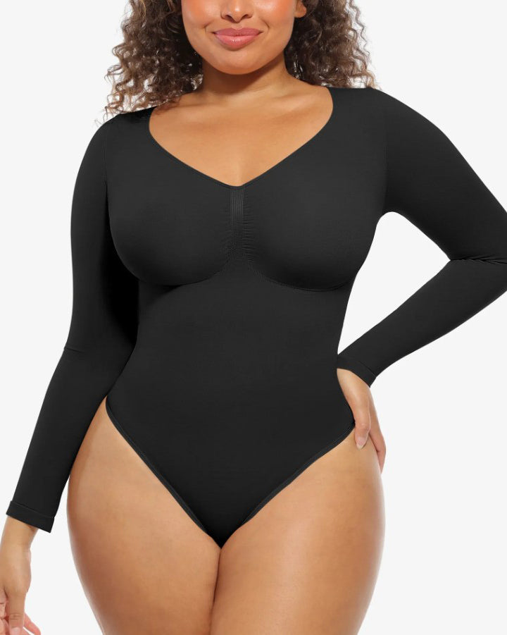 Tummy Shaping V Neck Slimming Thong Bodysuit