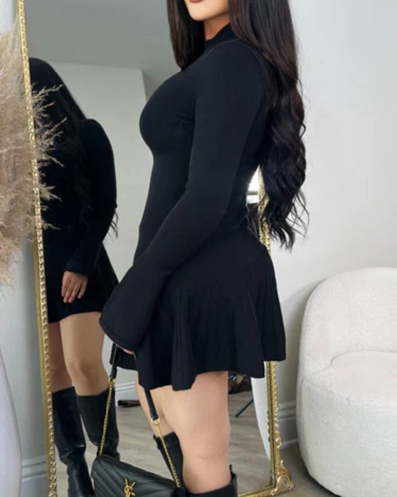 Women's Long-Sleeved Fitted Knit Dress