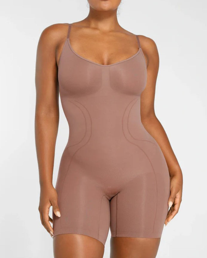 Women's Sleeveless Seamless Tummy Shaping Full Body Shapewear RosyBrown
