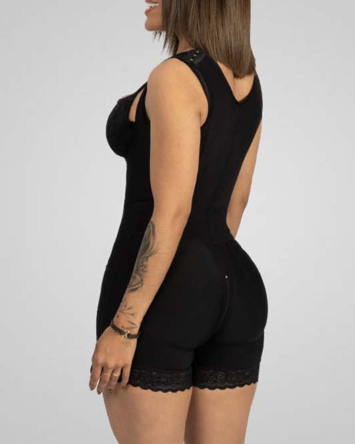 Side Steel Boned Abdominal Support Open Chest Shapewear
