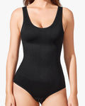 Women's Seamless Round Neck Tummy Tights Black