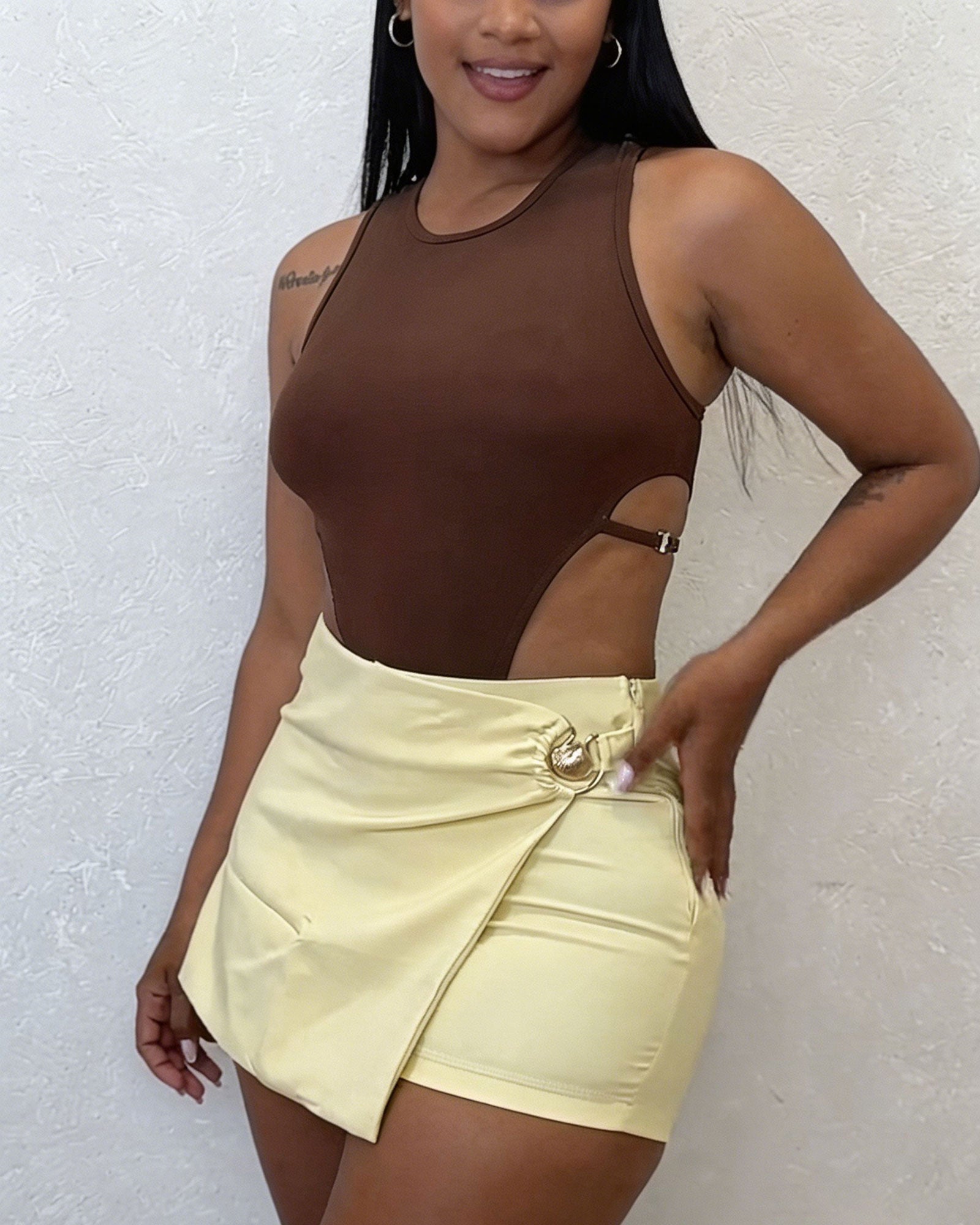 Side Cut Vest Bodysuit