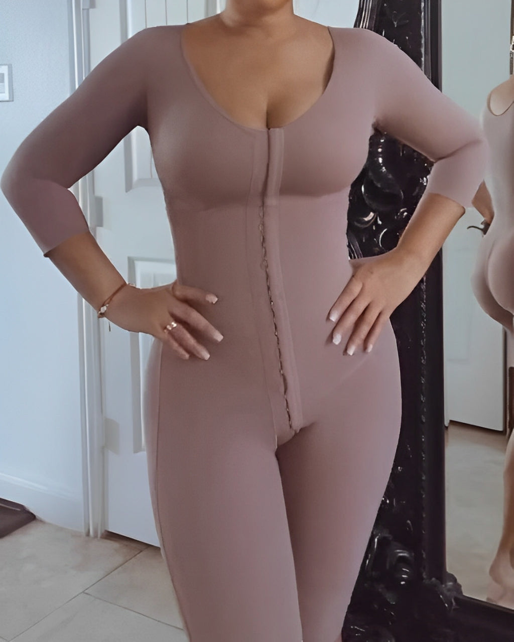 Mid-Length Sleeve Full Body Shaper with Bra