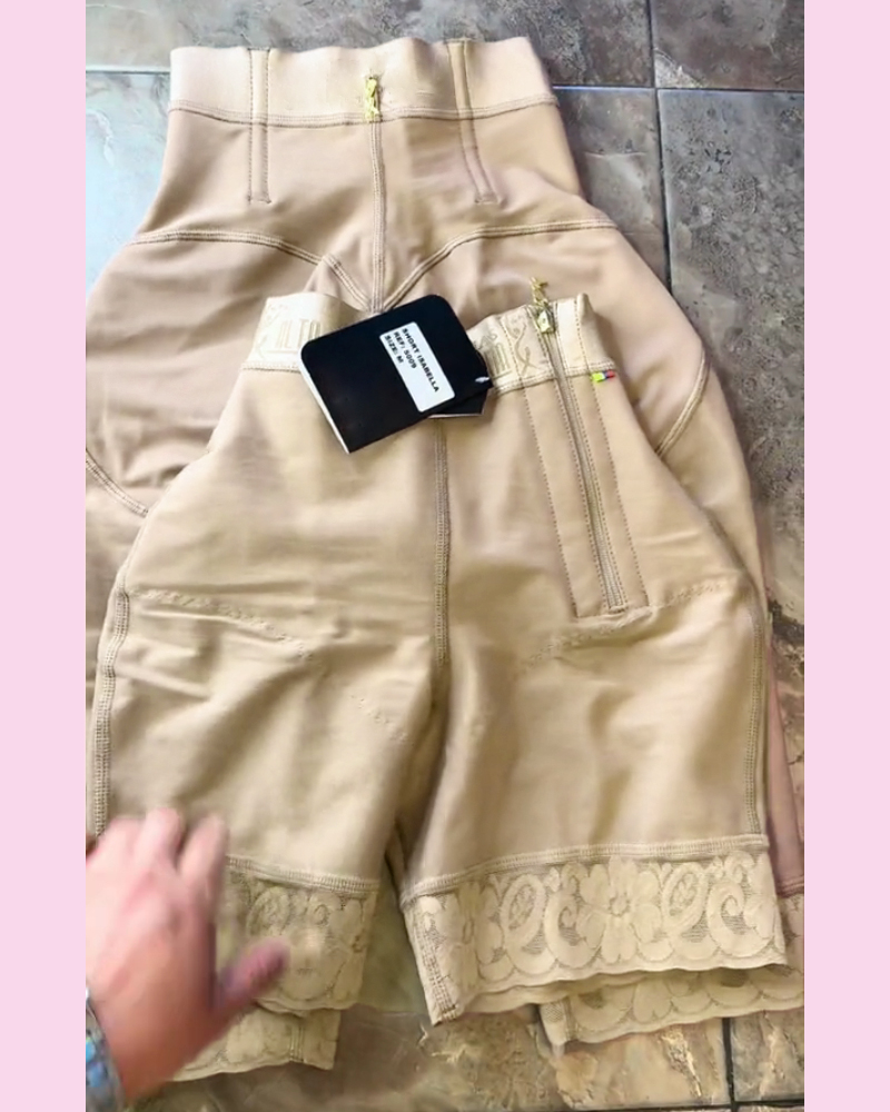 High Waist Side Zipper Butter Lifter Faja Shorts
