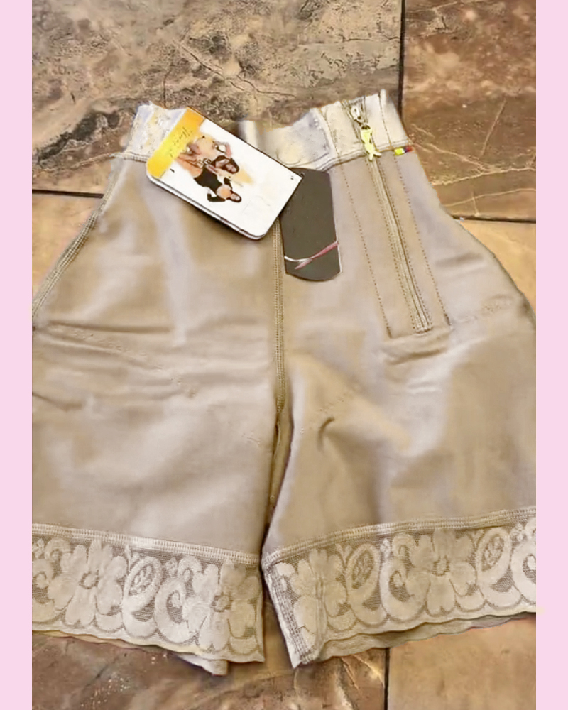 High Waist Side Zipper Butter Lifter Faja Shorts