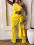 One-Shoulder Cutout Jumpsuit