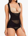 Women Seamless Open Bust Tummy Control Shapewear Black