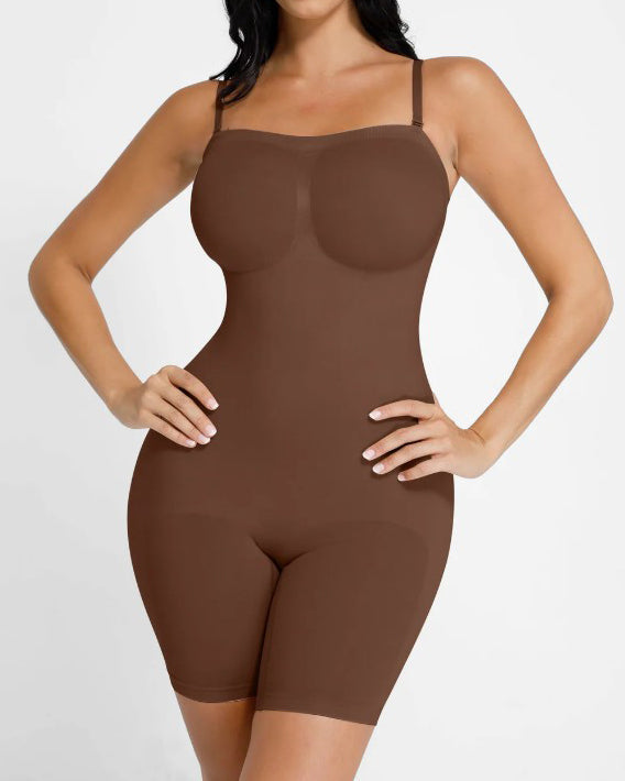 Women's Seamless Comfort Shapewear with Straps Brown