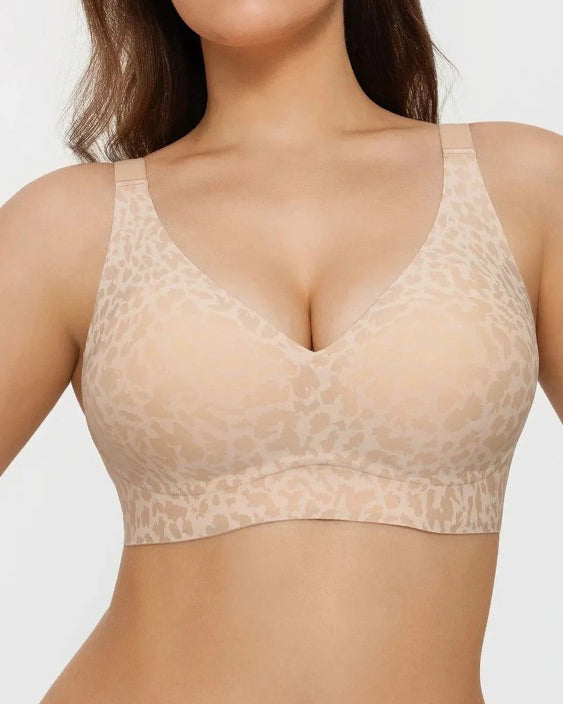 Seamless Leopard Print Comfort Bra
