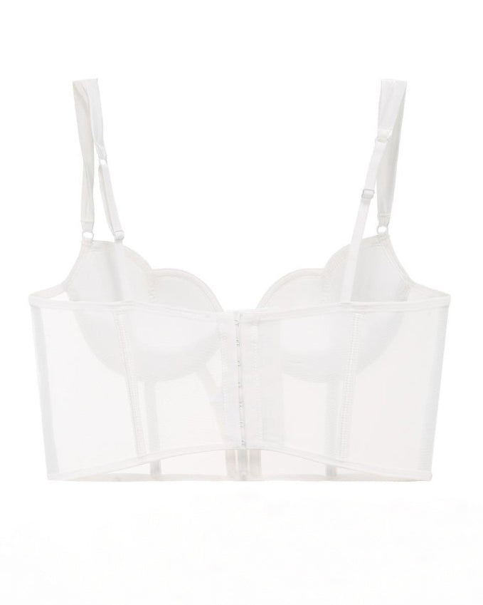 Sheer Mesh Push-Up Corset Top