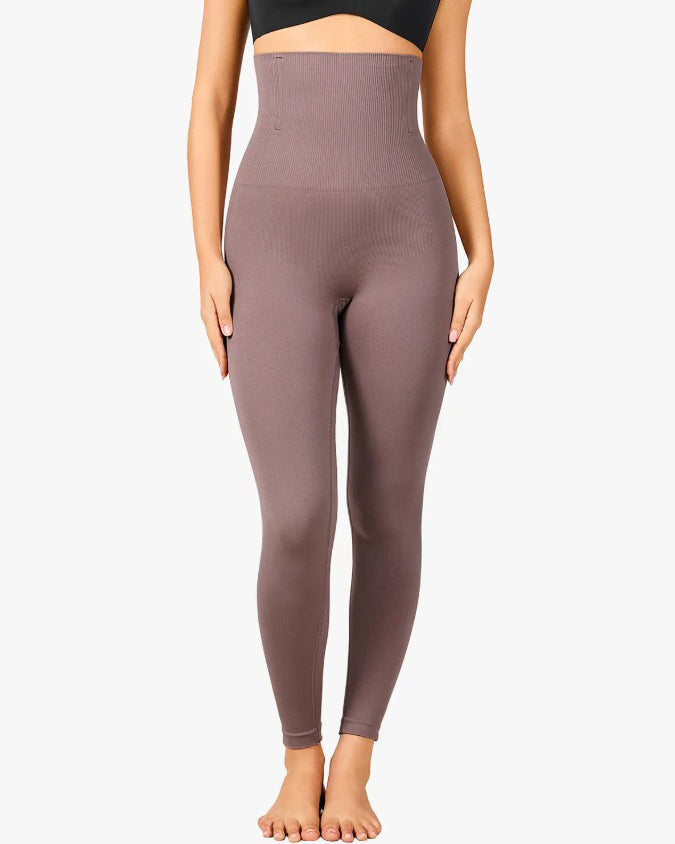 High-Waisted Abdominal Compression Tummy Control Pants RosyBrown