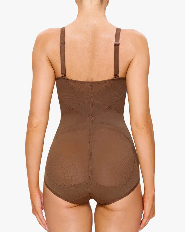 Sheer Mesh Slimming Thong Bodysuit