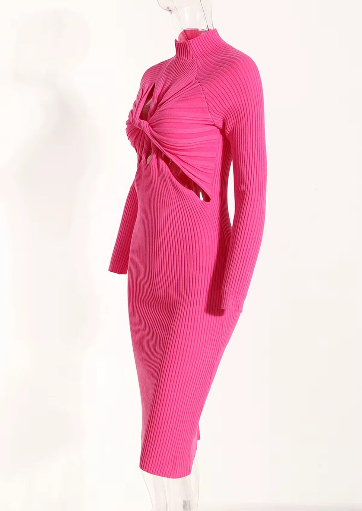 “TWIST & TURN” KNIT MIDI DRESS