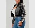 Willow Baddie Crop Jacket Black White